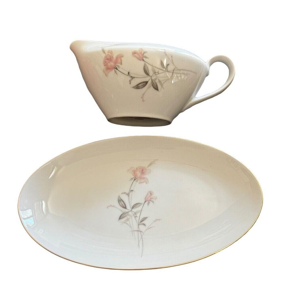 Wentworth Desire Pattern 8906 Gravy Boat Underplate Fine China‎ Floral Japan